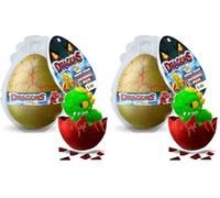 MEGGA Egg Huevo Dinosaurio con 6 Dragones Sorpresa Que Crecen en Agua hasta 12 cm - Juguetes Niños 3+ - Regalo Original de Dinosaurios para Niños y Niñas (Paquete de 2)