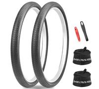 MEGHNA Cubiertas para bicicleta de 20/24/26 x 1,75 pulgadas, para MTB/Citybike/Cruiser Bikes/bicicletas plegables/híbridos (2 juegos (2 neumáticos+2 mangueras+2 palancas de neumáticos), 24 x 1,75