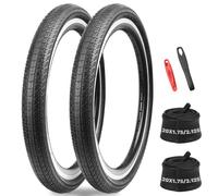 MEGHNA Cubiertas para bicicleta de 20/24/26 x 1,75 pulgadas, para MTB/Citybike/Cruiser Bikes/bicicletas plegables/híbridos (2 juegos (2 neumáticos+2 mangueras+2 palancas de neumáticos), 20 x 1,75