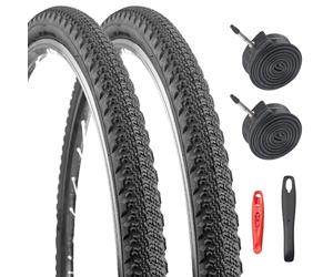 MEGHNA Juego de neumáticos para bicicleta de carretera y grava de 700 x 42c, alto agarre, resistente a pinchazos, con tubos interiores de butilo y palancas de neumáticos (42-622, 29 x 1.6 pulgadas)