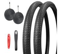 MEGHNA Par de neumáticos de bicicleta de 700 x 38 c, 2 neumáticos de carrera+2 cámaras de 700 x 38 C FV48 mm + 2 palancas de neumáticos de bicicleta de 29 pulgadas, juego de 30 PSI Gravel Bike Tire (2