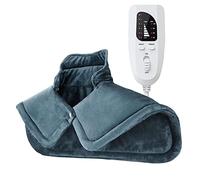 MEGICOT Almohadilla calefactora para cuello y hombro con apagado automático, 6 niveles de calor, aliviar el dolor de espalda superior, calentador de espalda de pierna, azul