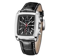 MEGIR Relojes Hombres Moda Cronógrafo Analógico De Cuarzo Rectángulo Clásico Reloj Impermeable La Fecha con Correa de Cuero