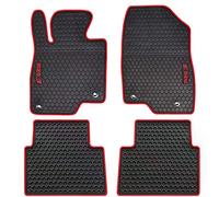 Megiteller Alfombrillas de Coche de Ajuste Personalizado para Mazda 3 2014 2015 2016 2017 2018, inodoras, Lavables, de Goma Resistente (Todo Tipo de Clima), Color Rojo navideño