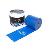 Meglio Banda de Resistencia sin Látex-Rollo de 46 Metros. Variedad en Resistencia - Cinco Niveles Desde Extra Suave hasta Extra Fuerte. para Fisioterapia y rehabilitación, Deportistas, Yoga y Pilates