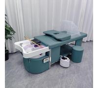 MegLob Cama De Spa Deluxe Head, Cama De Champú Para Masajes De Salón De Belleza, Equipo Profesional De Peluquería Para Spa, Cama De Belleza Para Masaje Tailandés,Verde
