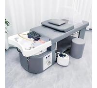 MegLob Cama De Spa Deluxe Head, Cama De Champú Para Masajes De Salón De Belleza, Equipo Profesional De Peluquería Para Spa, Cama De Belleza Para Masaje Tailandés,Gris