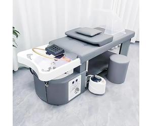 MegLob Cama De Spa Deluxe Head, Cama De Champú Para Masajes De Salón De Belleza, Equipo Profesional De Peluquería Para Spa, Cama De Belleza Para Masaje Tailandés,Gris