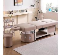 MegLob Camilla De Masaje De Lujo, 2 En 1 De Alta Resistencia, Equipo De Spa Para Cabeza Y Cama De Champú, Con Sistema De Circulación De Agua, Equipo Japonés Profesional Para Spa De Cabeza,Light khaki