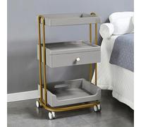 MegLob Carrito De Lujo Para Salón De Belleza, Carrito Rodante Para Tratamientos Faciales, Mesa Auxiliar Para Esteticista Profesional, Carrito Organizador De Herramientas De Peluquería,Gold pro