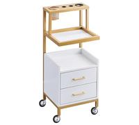 MegLob Cartro De Peluquería, Carrito De Salón Multifuncional De Servicios Públicos, Carro Esteticista Para Spas & Barber Shop, Carro Facial Móvil De Varios Niveles,Gold a