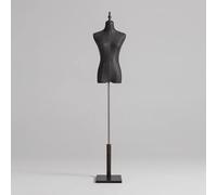 MegLob Cuerpo De Maniquí Femenino, Soporte De Maniquí Sujetable con Alfileres para Exhibición De Ropa, Torso De Maniquí De Costura para Diseñador,Black Base no Arms
