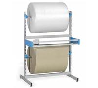 MegLob Estante De Suelo Para Película Plástica De Doble Capa Y Envoltura De Espuma EPE; Soporte De Almacenamiento En Almacén Para Plástico De Burbujas; Marco De Metal Resistente,L 146cm