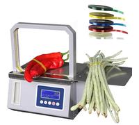 MegLob Máquina Flejadora De Verduras Eléctrica, Herramienta Automática para Empaquetar Salchichas para Supermercado, Herramienta De Paquete Profesional para Supermercado Y Granja