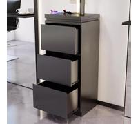 MegLob Soporte De Acero Inoxidable Para Salón, Estación De Trabajo De Almacenamiento Resistente Para Barbería, Carrito De Almacenamiento Profesional Para Peluquería,Negro