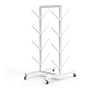 MegLob Soporte para Patinetas Independiente, Soporte De Almacenamiento para Tablas De Snowboard De Uso Comercial, Estante Metálico con Ruedas para Guardar Tablas De Snowboard,White 4 Tiers