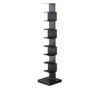 MegLob Torre De Libros Invisible Anti-Tip, Estantería De Torre De Libros De Ahorro De Espacio Estrecho, Estantería De Árbol De Esquina, Estante De Almacenamiento Moderno Para CD,Black 9 tiers