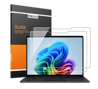 MEGOO Protector de pantalla AmorShield para Surface Laptop de 13 pulgadas (2025), vidrio templado, [Grado militar 9H+] [Protección irrompible 3 veces], HD claro, fácil de instalar, paquete de 2.