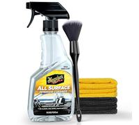 Meguiar 's All Surface Interior Cleaner Set + Cepillo de limpieza + paño de microfibra | Limpiador de interior adecuado para tapicería de cuero de plástico