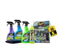 Meguiar's Kit de iniciación de cerámica híbrida - Kit de detalles de coche de alta calidad que incluye lavado y cera de coche, cera de coche, detallador de pulverización y brillo de neumáticos, todo
