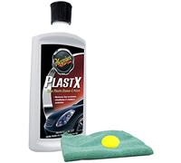 Meguiar's PlastX - Limpiador y esmalte de plástico transparente (10 onzas) con paño de microfibra y almohadilla de espuma (3 artículos)