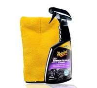 Meguiar's Quik Interior Detailer - Kit de limpieza para interior de coche + guante de detalle, limpia y protege el plástico y la piel con aroma fresco