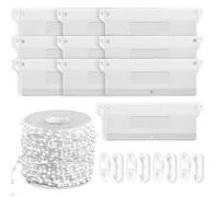 MEGYAD 10 paneles de cortina de láminas: piezas de repuesto de cortina de láminas de 127 mm con cadena de 10 m + 4 conectores de cadena enrollables persianas verticales pesos listones accesorios de