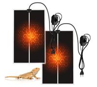 MEGYAD 2 alfombrillas calefactoras para terrarios: almohadilla térmica para recipientes de cristal con regulación de temperatura ajustable, alfombrilla de calefacción para reptiles, serpientes,