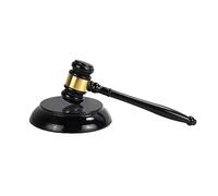 MEGYAD Martillo de juez y bloque de resonancia de madera: juego de martillo de jueces de madera para jueces, abogados, reuniones, subasta de venta y regalos para niños (negro)