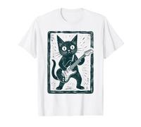 Meh Ghost with Black Cat Coffee Cute Halloween Spooky Season Camiseta gráfica económica, Hombre, Blanco, XL