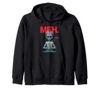 Meh Visited Earth Alien Retro Sci-Fi Humor Gráfico Sudadera con Capucha