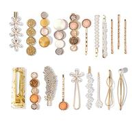 Mehayi 20 piezas de accesorios para el cabello para decoración de fiestas, bodas, juego de pinzas de pelo de perlas de resina acrílica coreana, horquillas para el pelo para mujeres y niñas