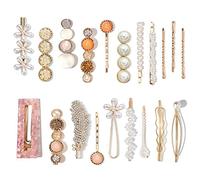 Mehayi Juego de 20 pinzas para el pelo de perlas de resina acrílica coreana, horquillas para el pelo para mujeres y niñas, accesorios para el cabello para decoración de fiestas, bodas