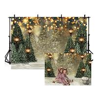 MEHOFOND 3 x 2.1 m Invierno árbol de Navidad Copo de Nieve Verde recién Nacido fotografía Fondo Nieve Escena Brillo Bokeh Retrato telones de Fondo Navidad cumpleaños Baby Shower Banner
