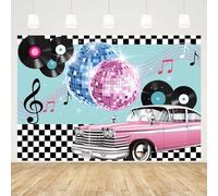 MEHOFOND Decoración de fiesta temática retro de los años 80, 2.1 x 1.5 m, pancarta de bolas de flash, grabación de estudio fotográfico, fondo de cabina de hip hop, discoteca, fondo para fotografía,