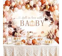 MEHOFOND Fondo bohemio floral de 7 x 5 pies, decoración de baby shower, hojas de arce, otoño enamorado de suministros de fiesta de bebé, pancarta de fondo de fotografía, accesorios de cabina de fotos