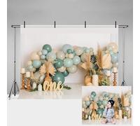 MEHOFOND Fondo de fotografía Bohemio de 2,1x1,5 m para niño,diseño de Hierba de Las Pampas,Globos Bohemios para Fiesta de cumpleaños,decoración de Pasteles,telón de Fondo para Estudio fotográfico
