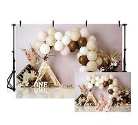 MEHOFOND Fondo de fotografía de 2.1 x 1.5 m con temática bohemia para niña,telón de fondo para fotografía de 1er cumpleaños,color caqui,tienda de flores,fiesta de flores,fondo de estilo bohemio