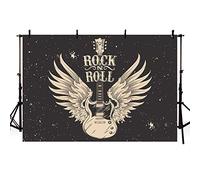 MEHOFOND - Fondo de pantalla familiar (2,1 x 1,5 m), diseño de Born to Rock de los años 1950, diseño de banner de tarta