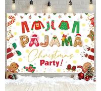 MEHOFOND Pancarta de telón de fondo de fiesta de pijama de Navidad de 2.1 x 1.5 m, color blanco, decoración de pijamas, fondo de pijama de jengibre, fiesta de Navidad, fotografía, baby shower,