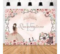 MEHOFOND Telón de fondo de 7 x 5 pies, diseño de vaquera occidental para quinceañera de 15 cumpleaños, fiesta mexicana, cumpleaños, corona floral, botas, acuarela, fondo de fotografía, herradura,