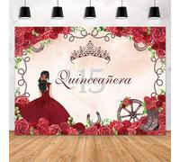 MEHOFOND Telón de fondo de 7 x 5 pies, diseño de vaquera occidental para quinceañera de 15 cumpleaños, fiesta mexicana, cumpleaños, corona floral, botas, acuarela, fondo de fotografía, herradura,