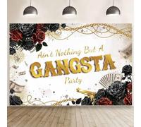 MEHOFOND Telón de fondo de cumpleaños de gángster de 7 x 5 pies, no es nada más que un gangsta, fondo de fotografía de fiesta de los años 70, 80, 90, hippie, retro, decoración de fiesta de cumpleaños,