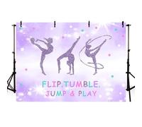 MEHOFOND Telón de fondo de gimnasia para niñas de 2,1 x 1,52 m, para saltar y jugar, fondo de fotografía, decoración de fiesta de cumpleaños para niños, suministros de estudio