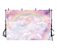 MEHOFOND Telón de fondo de nube colorida de cielo de 2,1 x 1,5 m, estrellas arcoíris, pastel, mar de nubes, fondo de fotografía, niña, cumpleaños, boda, fiesta, pastel, decoración de retrato, estudio