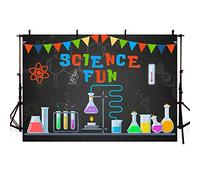 MEHOFOND Telón de Fondo Divertido de Experimento científico de 7 x 5 pies para Fotos, decoración de Fiesta de cumpleaños de niño, decoración de Pizarra, Pancarta de Fondo de Pizarra de investigación