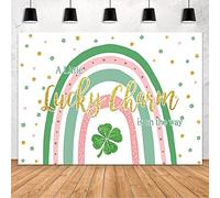 MEHOFOND Telón de fondo para baby shower del día de San Patricio de 2,1 x 1,5 m, dije de la suerte de San Patricio, decoración de bebé, pancarta de decoración de bebé, un poco de amuleto de la suerte