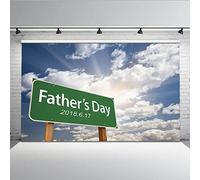 Mehofoto 7 x 5 fondo de vinilo para el día del padre, diseño de nube azul cielo blanco, fondo de fotografía sin costuras, fondo de fotografía plegado ligero