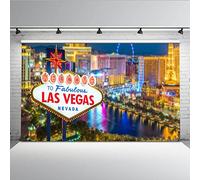 Mehofoto 7 x 5 ft fondo de escena de Las Vegas para fotografía Tall Edificios Sky Wheel Las Vegas Billboard Fotografía estudio telón de fondo