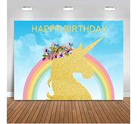 Mehofoto 7 x 5 ft fondo de fiesta de cumpleaños selfie fondo profesional Rainbow unicornio fondos para fotografía